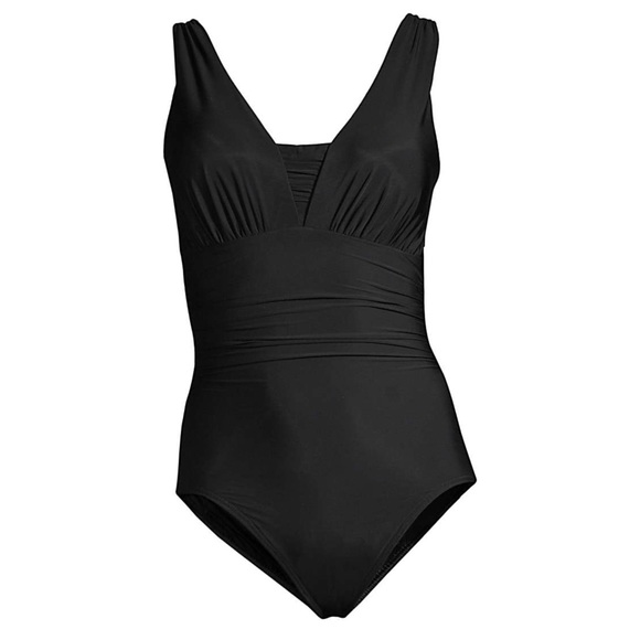 Lands end Slender Grecian Tummy Control One Piece Swimsuit 18 D - Picture 4 of 6